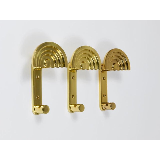 Postmodern Brass Wall Coat Hook attributed to Ettore Sottsass for Valli & Valli, Italy, 1985 For Sale - Image 6 of 18