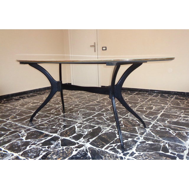 Glass Table and Chairs in the style of Paolo Buffa, 1950s, Set of 7 For Sale - Image 7 of 11