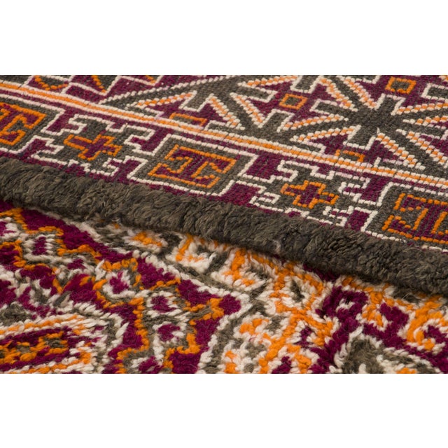 Textile Vintage Moroccan Berber Wool Rug With Geometric Motifs by Rug & Kilim, 1950-1959 For Sale - Image 7 of 9