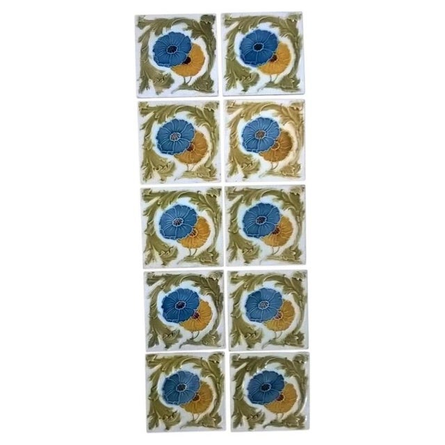 Ceramic Decorative Fireplace Tiles, Set of 10 For Sale - Image 7 of 7