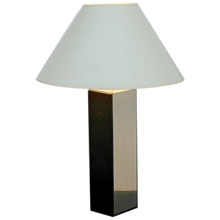 Laurel Slate and Polished Aluminum Table Lamp For Sale