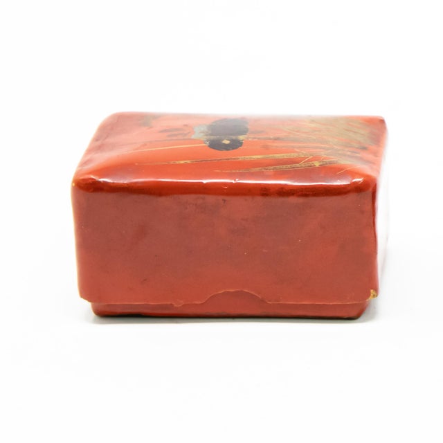 Paper Mache Flower Motif Pillbox For Sale - Image 9 of 12