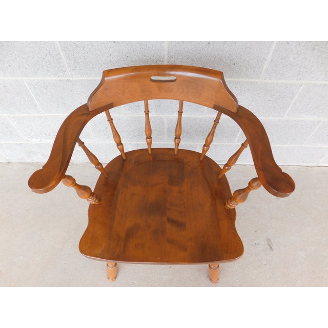 Late 20th Century Ethan Allen Heirloom Nutmeg Captain Windsor Arm Chair 10-6531 For Sale - Image 5 of 14