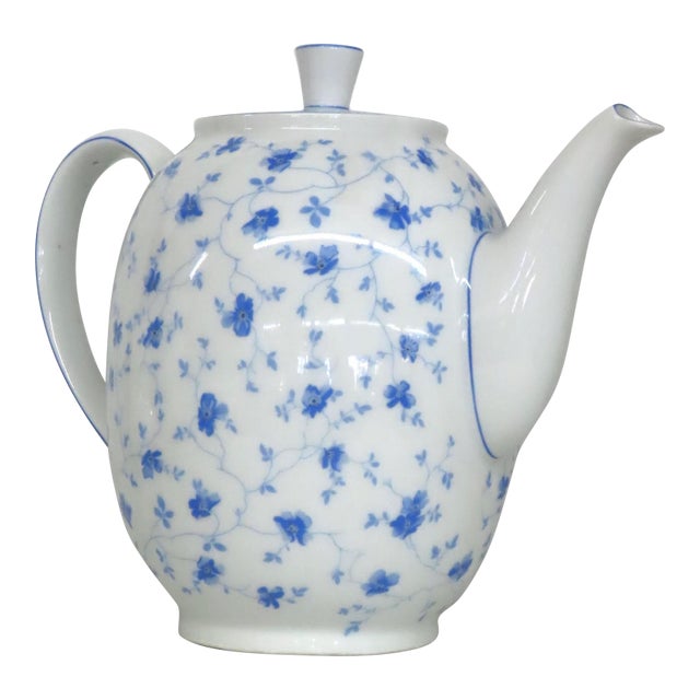 Arzberg Porcelain Blue Flowers Coffee Pot and Lid 4668b For Sale