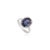 Art Deco Antique Iolite Halo Ring With Diamond Accents in 925 Sterling Silver - Size 8.5 For Sale - Image 3 of 11