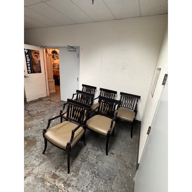 Hollywood Regency Rose Tarlow Pope Dining Armchairs, Set of Six For Sale - Image 3 of 12