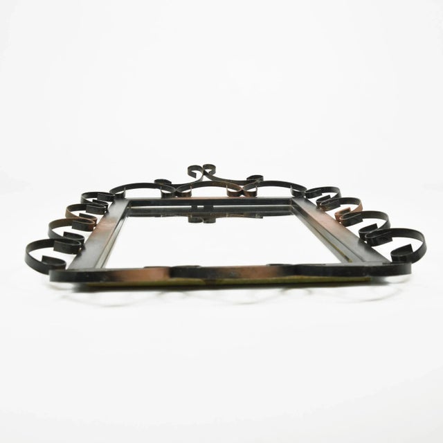 1970s Mid-Century Modern Rectangular Mirror Made of Metalwork, Germany For Sale - Image 9 of 12