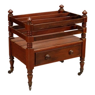 Vintage Mahogany Magazine Rack For Sale