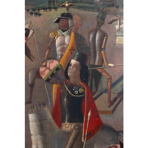 1990s Mario Madiai, Allegorical Procession, 1990s, Oil on Panel For Sale - Image 5 of 5