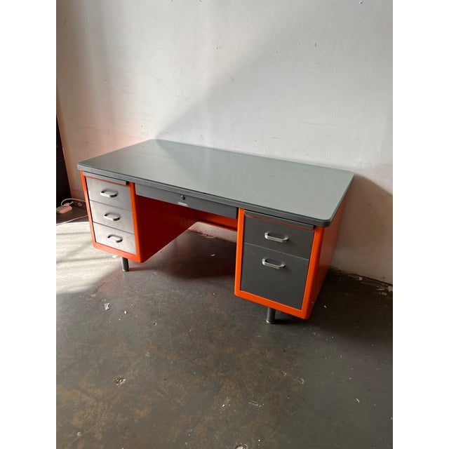 Mid-Century Modern Vintage Mid-Century McDowell & Craig Tanker Desk For Sale - Image 3 of 5