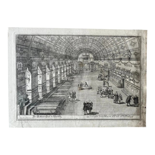 John Adams Delsenbach (1687-1765) the Nuremberg Town Hall Engraving c.1720 For Sale
