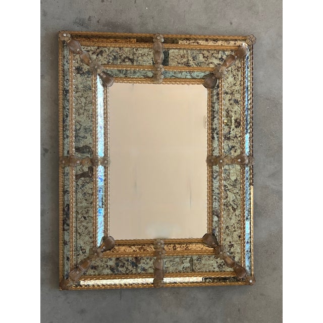 18th Century Venetian Square Mirror, Handmade and Hand Silvered For Sale In Miami - Image 6 of 9