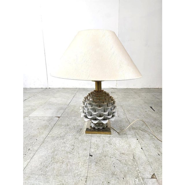 Vintage Italian Ceramic Artichoque Table Lamp, 1960s For Sale - Image 11 of 14