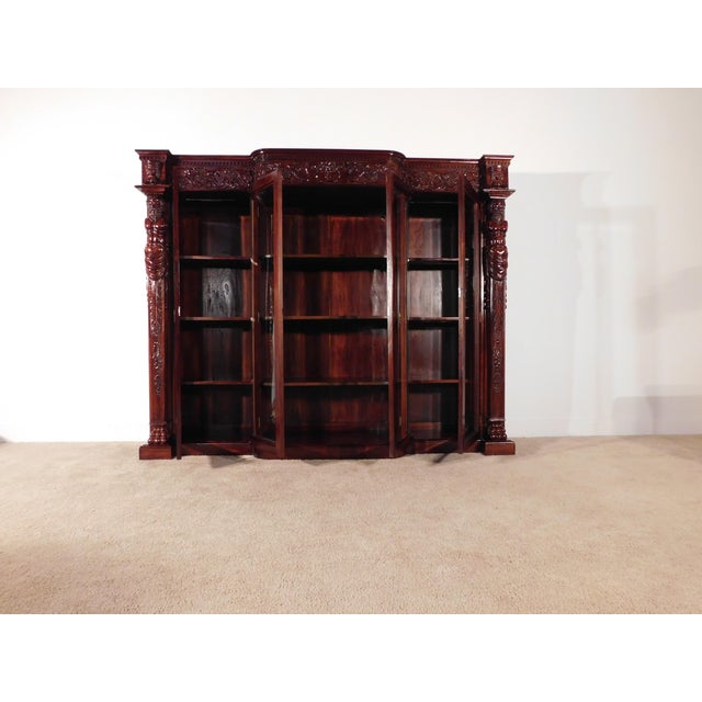 Massive R J Horner Antique Renaissance Revival Baroque Carved Figural Bookcase For Sale - Image 11 of 16