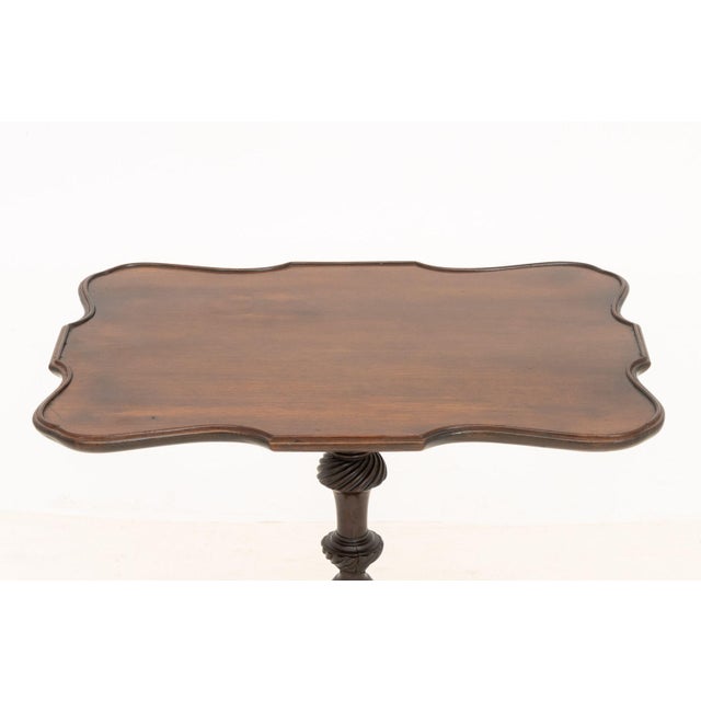Queen Anne Queen Anne Style Mahogany Pie Crust Top Tea Table For Sale - Image 3 of 6