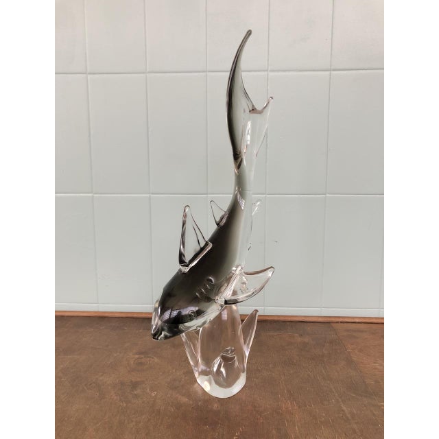 Large Vintage Murano Glass Shark Sculpture, Italy, 1970s For Sale - Image 13 of 17
