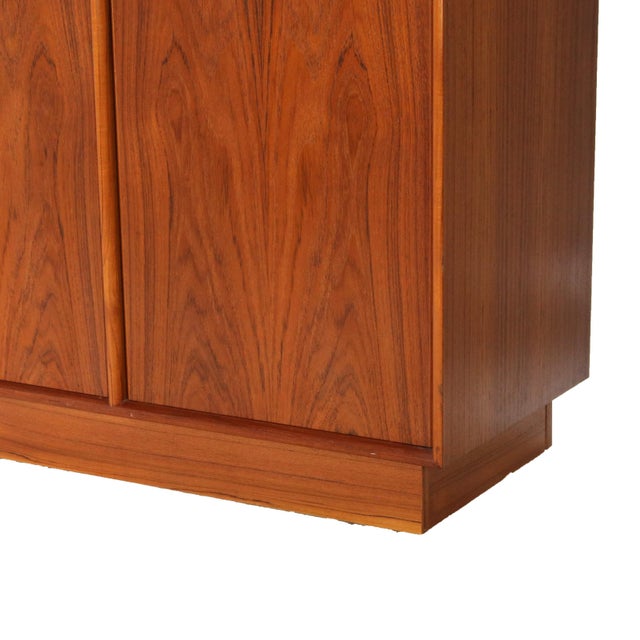 Mid Century Modern Danish Modern Teakwood Double Door Armoire 20thC For Sale - Image 4 of 17