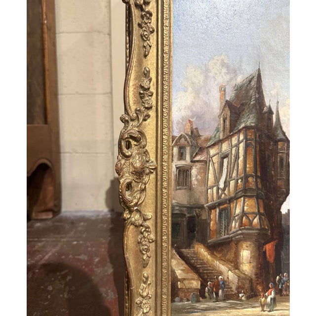 Pair 19th Century European Townscape Oil Paintings by H. Schafer For Sale - Image 13 of 15