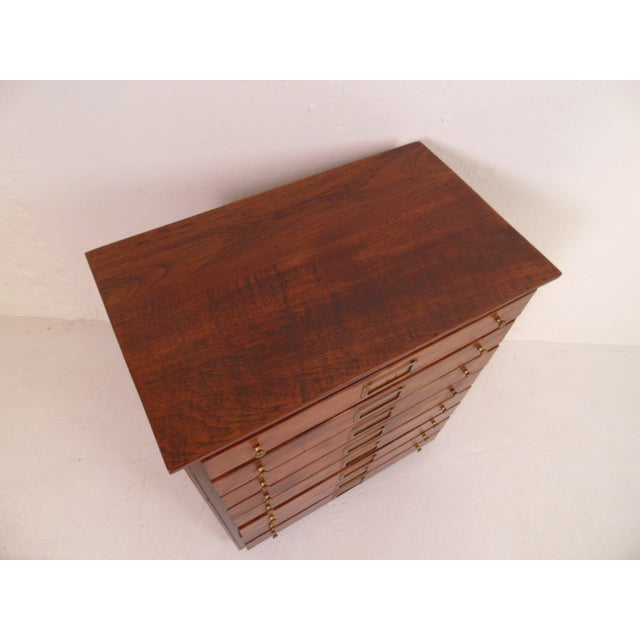 Brown Antique Watchmakers Filing Cabinet with Drawers, 1920s For Sale - Image 8 of 11