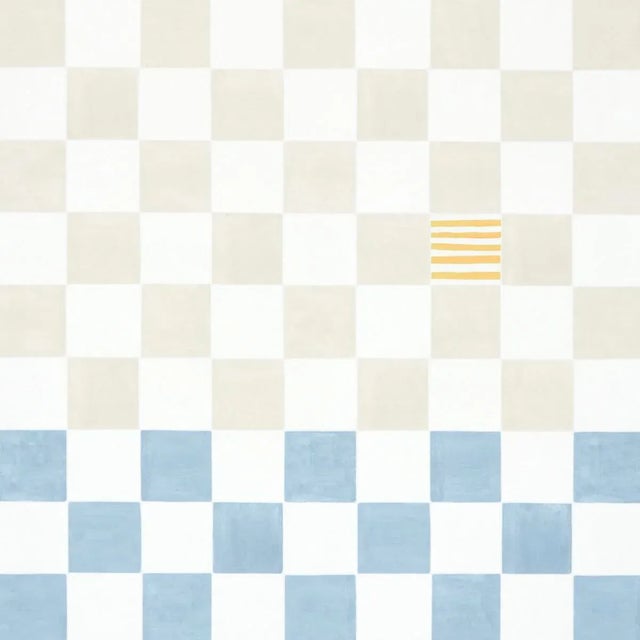Contemporary SAMPLE - Schumacher X Backdrop Gambit Panel Wallpaper In Sand & Soft Blue For Sale - Image 3 of 5