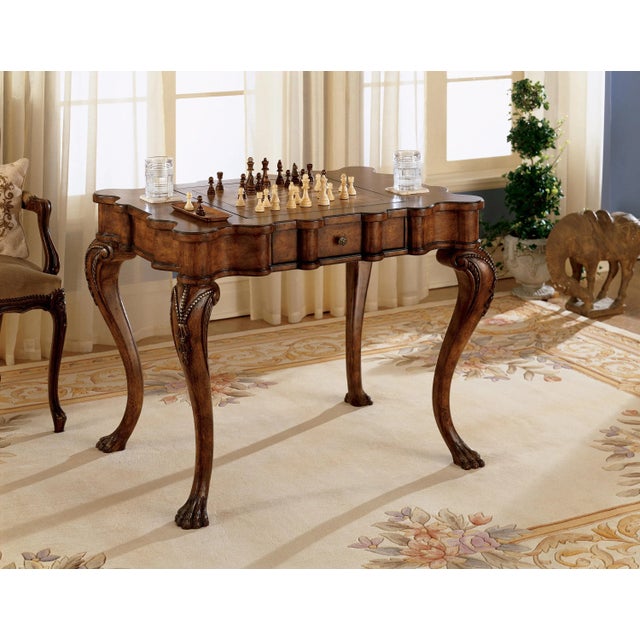 2020s Bianchi Traditional Game Table, Medium Brown For Sale - Image 5 of 6