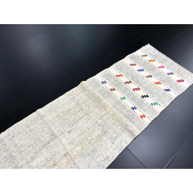 Vintage Ethnic Turkish Handwoven Kilim Runner Rug For Sale In Phoenix - Image 6 of 11