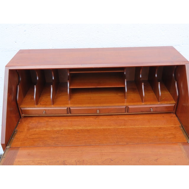 Wood Maddox 1940s Solid Cherry Large Secretary Desk 6393 For Sale - Image 7 of 18