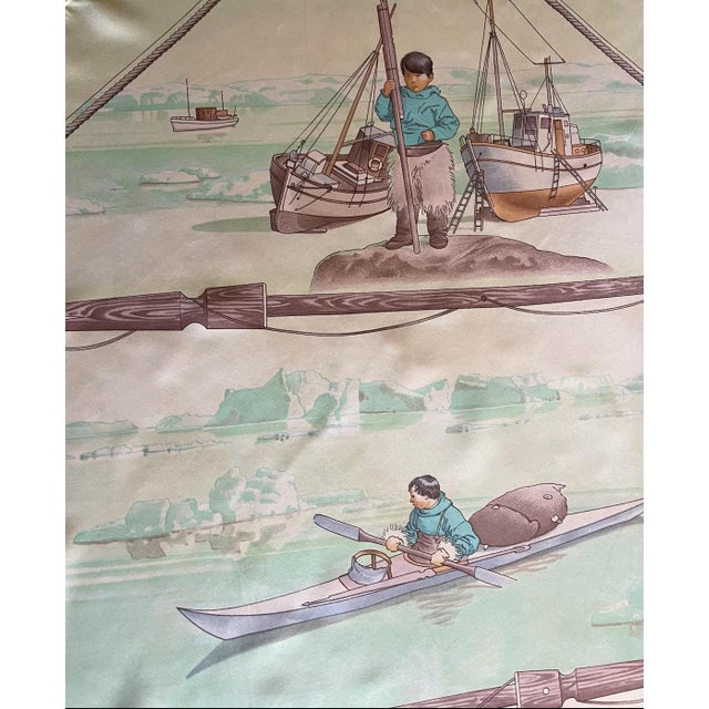 HERMÈS GRONLAND Silk Scarf designed by Philippe Ledoux 1992 For Sale - Image 9 of 11