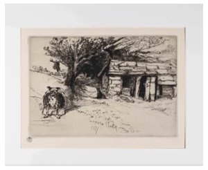 Sir Francis Seymour-Haden, The Cabin, Original Drypoint, 1877