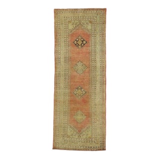 52250 Vintage Turkish Oushak Rug Runner, 04'09 X 12'10 For Sale