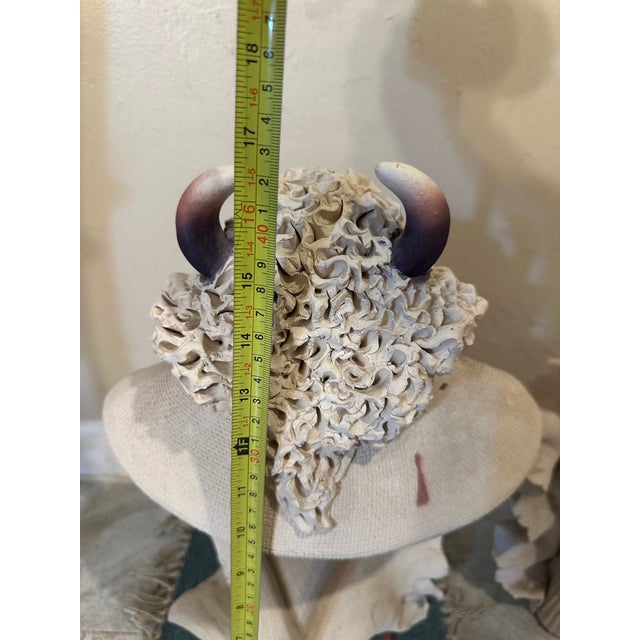 Native American Indian Warrior Chief Bust Sculptures Statue Signed For Sale - Image 6 of 9