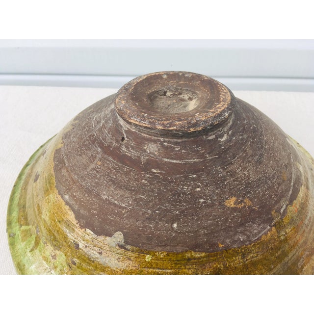 Mid Century Mediterranean Hand Made Pottery Bowl For Sale - Image 4 of 11