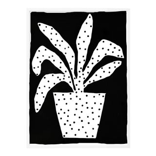 Polkadot Plant by Kate Roebuck in White Framed Paper, XS Art Print For Sale