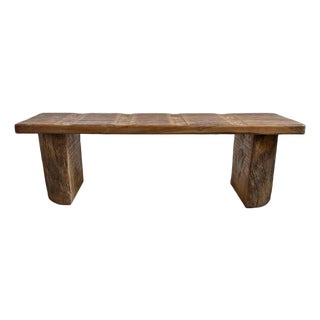 Vintage Log & Panel Rustic Bench For Sale