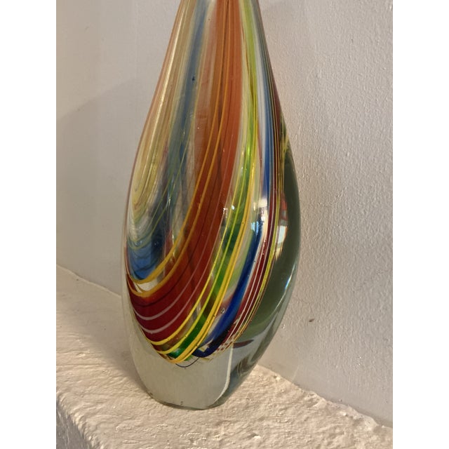 Mid 20th Century Mid Century Modern Murano Glass Sommerso Bud Vase With Swirled Colors, - Italy Circa 50s 60s For Sale - Image 5 of 12