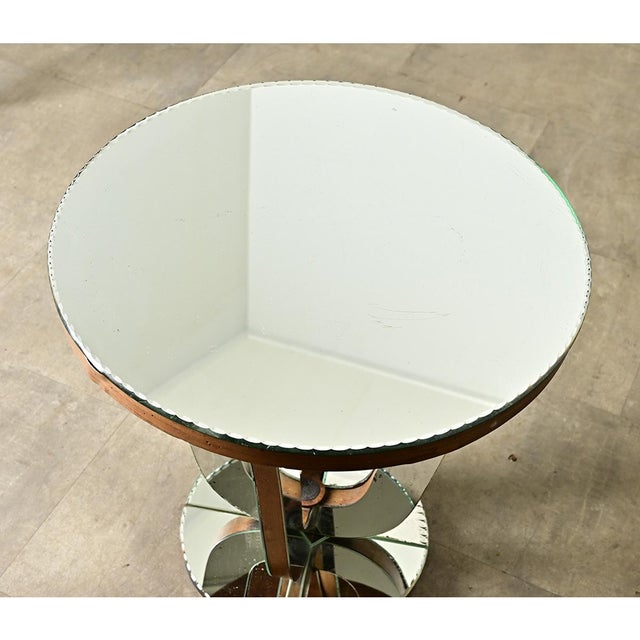 Mid 20th Century French Vintage Mirrored Gueridon Side Table For Sale - Image 5 of 9