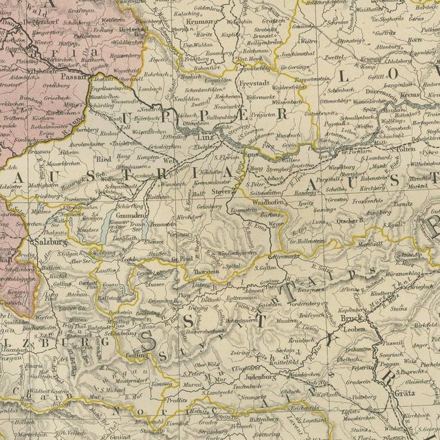 Antique Map of Prussia and the South German States from Blacks General Atlas, 1870 For Sale - Image 4 of 12