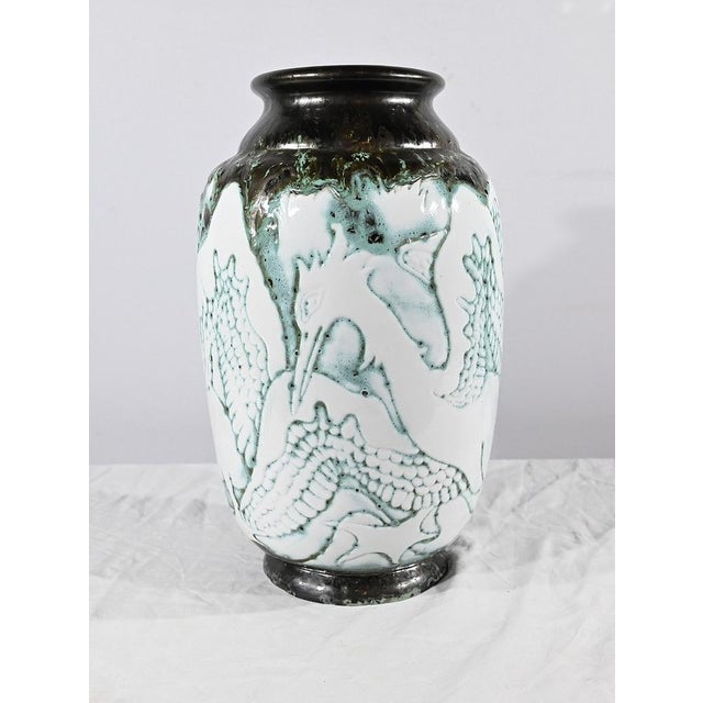 Les Pélicans Vase by L. Alaurent, 1950 For Sale - Image 11 of 18