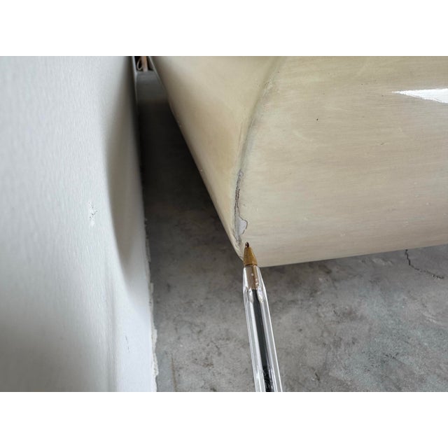 Large Karl Springer–Style Bullnose Lacquer Floating Coffee Table With Chrome Base For Sale - Image 10 of 12