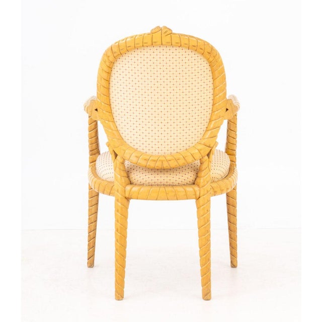 Hollywood Regency Style Rope Twist Motif Arm Chair For Sale - Image 9 of 9