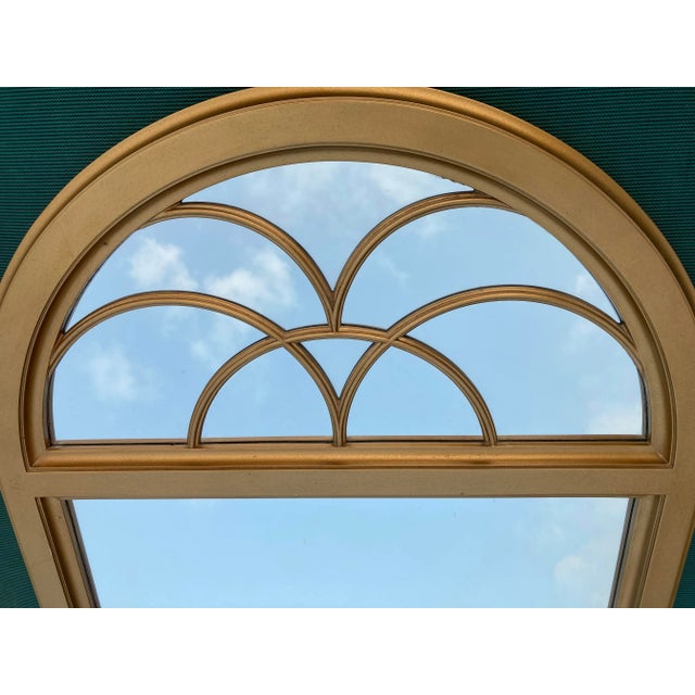 Coastal 1970s Vintage Vanguard Studios Arched Gold Mirror For Sale - Image 3 of 6