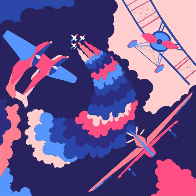 Contemporary Alto Duo, Parade in the Clouds, Art Print For Sale - Image 3 of 3