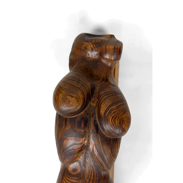 Brutalist Sculpture of Female Body in Cedar and Oak by Seillé M, France, 1970s For Sale - Image 15 of 17