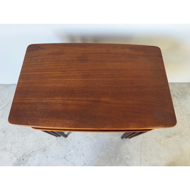 1960s Mid-Century Danish Modern Teak Nesting Tables by Erling Torvits for Heltborg Møbler – Set of 3 For Sale - Image 5 of 12