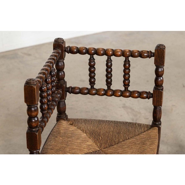 circa 1880 Pair English 19thC Beech Bobbin Corner Chairs W41 x D41.5 x H74.5 cm Seat height 41 cm Weight 5Kg