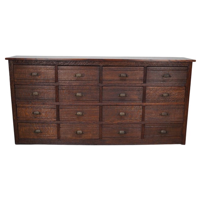 French Oak Hardware Store Apothecary Cabinet, 1920s-1930s For Sale - Image 16 of 16