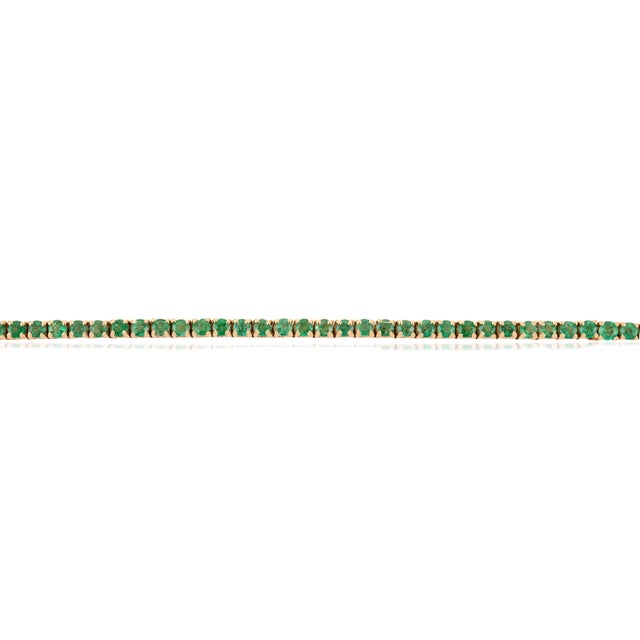 VRJewels Modernist 6.82 Ct Natural Round Emerald Tennis Necklace in Solid 14k Gold For Sale - Image 9 of 18