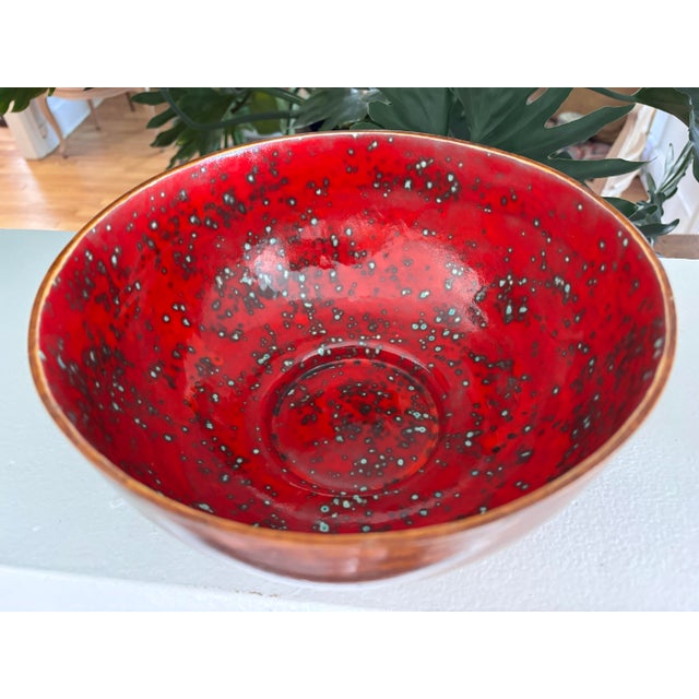 1960s 1960s Glazed Pottery Bowl, Signed For Sale - Image 5 of 8