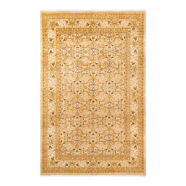 Vintage Moroccan Hand Knotted Wool Area Rug, Sand - 5'10" X 9'0" For Sale