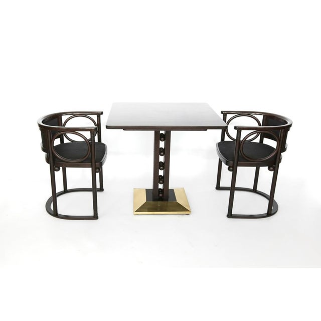 24-Ball Table and Fledermaus Chairs by Josef Hoffmann for Wittmann, 1980s, Set of 4 For Sale - Image 3 of 18
